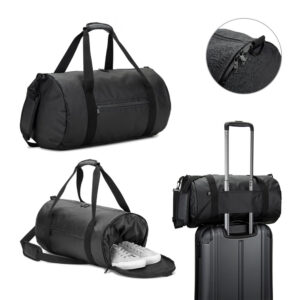 Bolsa esportiva em formato cilíndrico